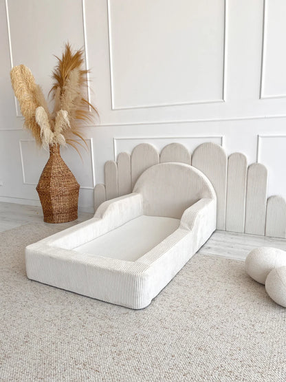 Cream Corduroy, Luxury Children's Bed | Upholstered Montessori Toddler Bed