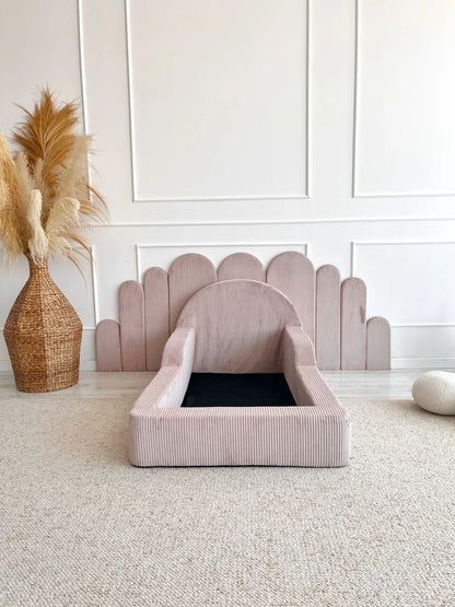 Pink Corduroy, Luxury Children's Bed | Upholstered Montessori Toddler Bed