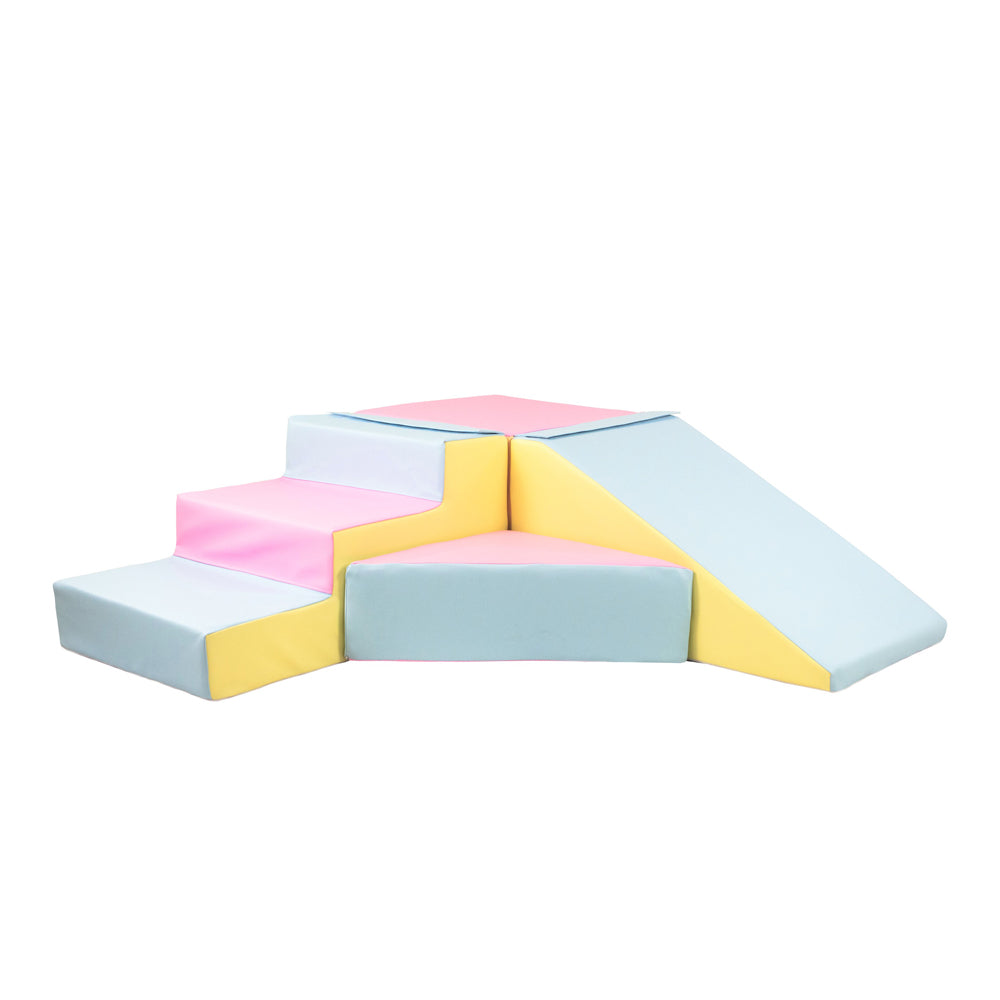 Slide and Step Soft Play Set, Pastel The Cosy Nursery