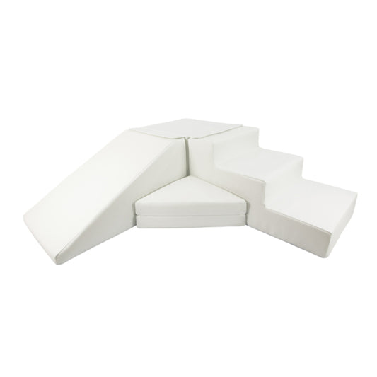 Slide and Step Soft Play Set, White