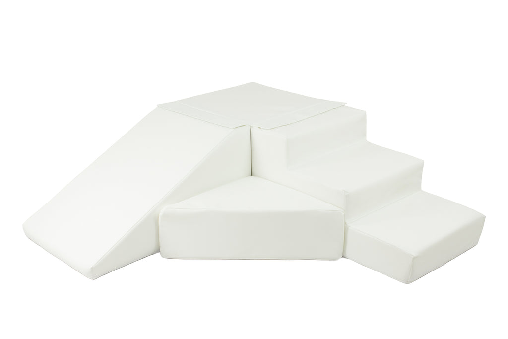 Slide and Step Soft Play Set, White The Cosy Nursery