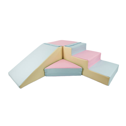 Slide and Step Soft Play Set, Pastel