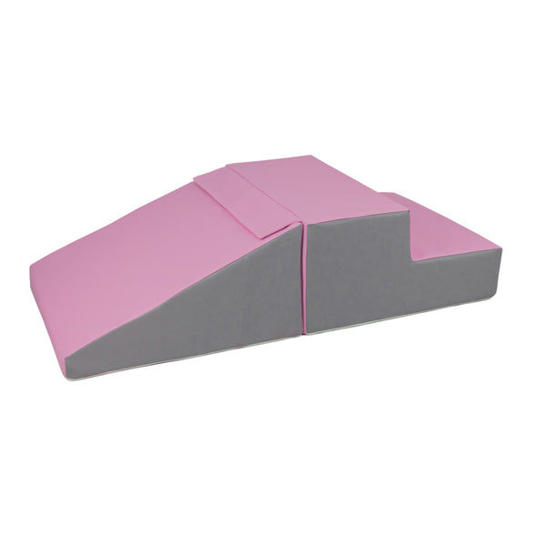 MINI Slide and Step Soft Play Set, Pink & Grey
