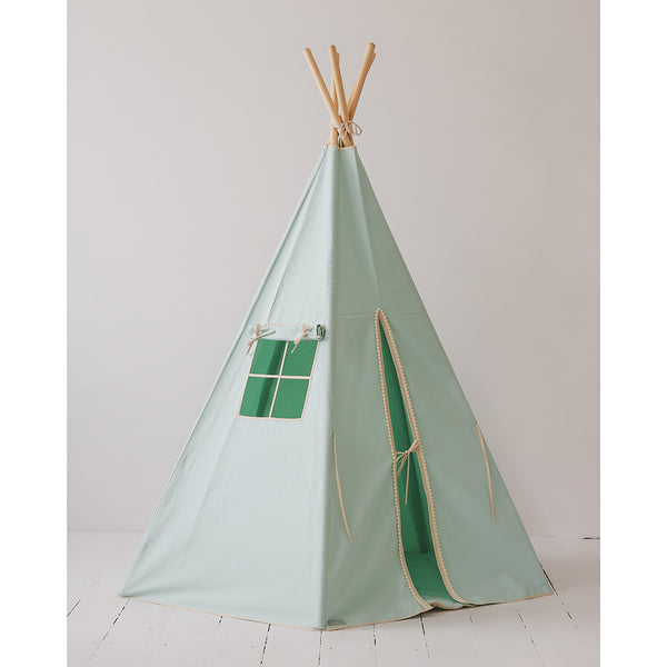 Pompom Teepee Tent, Mint Green