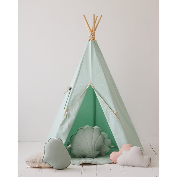 Pompom Teepee Tent, Mint Green