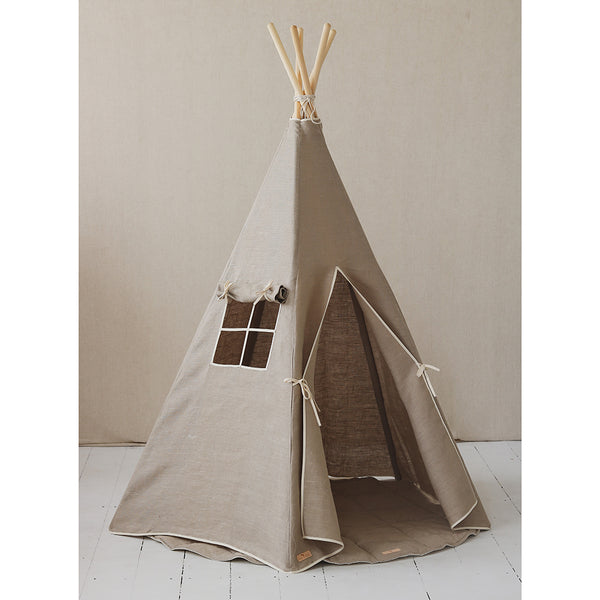 Linen Teepee Tent, Grey