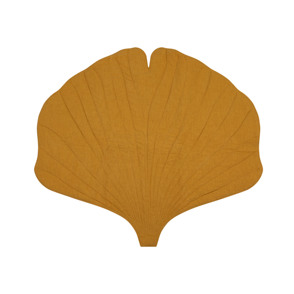Ginkgo Leaf Play Mat, Yellow Linen