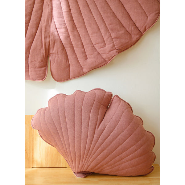 Ginkgo Leaf Play Mat, Dusky Pink Linen