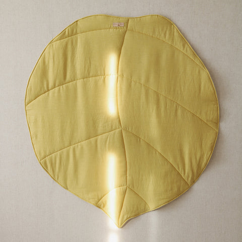 Leaf Play Mat, Yellow Linen