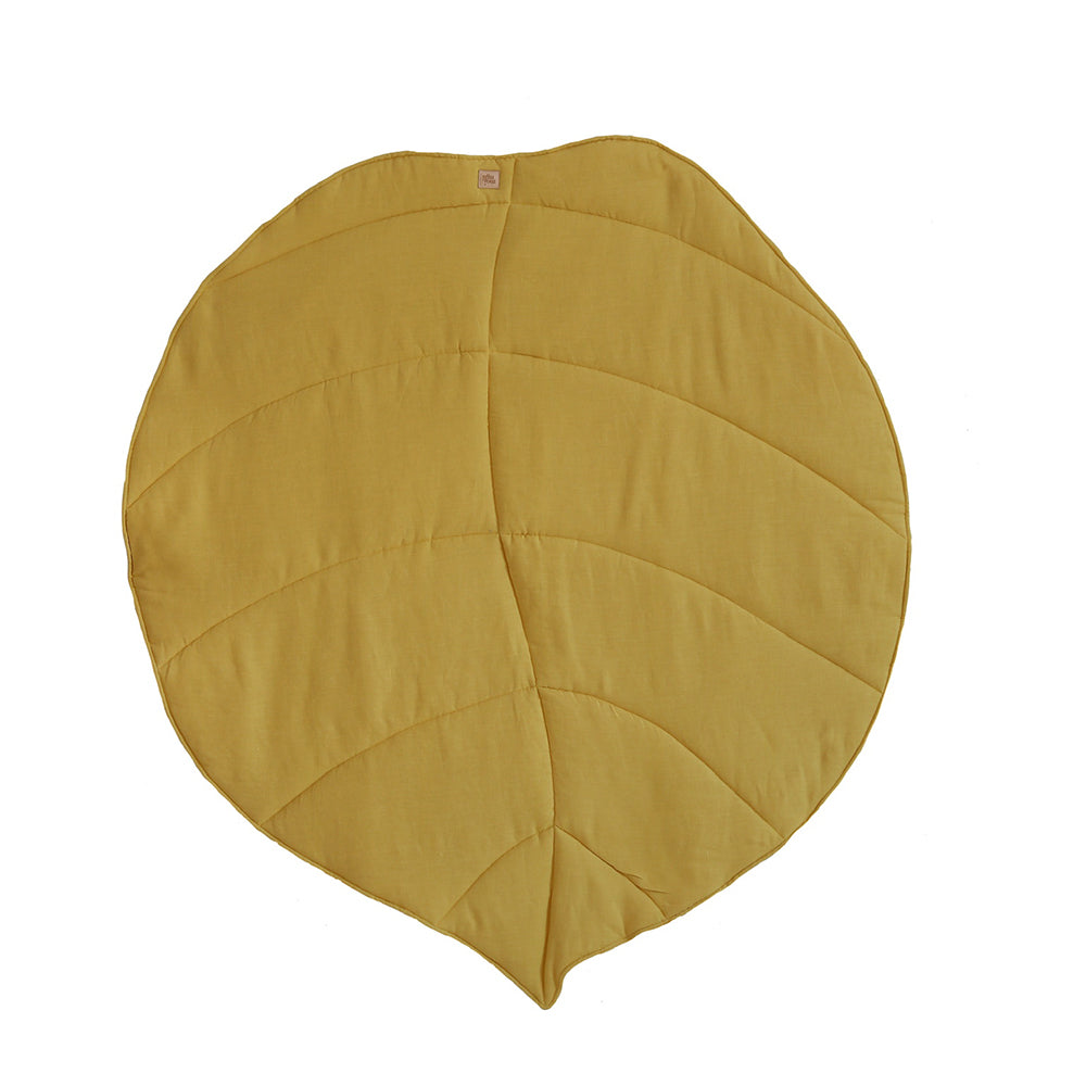 Leaf Play Mat, Yellow Linen The Cosy Nursery