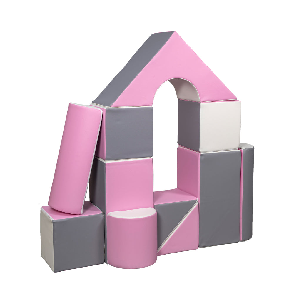 Castle Building Block Set, Pink, Grey & White