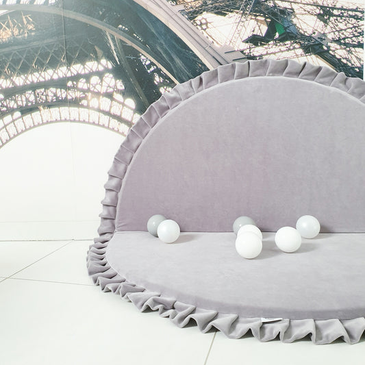 Velvet Foldable Playmat - Light Grey
