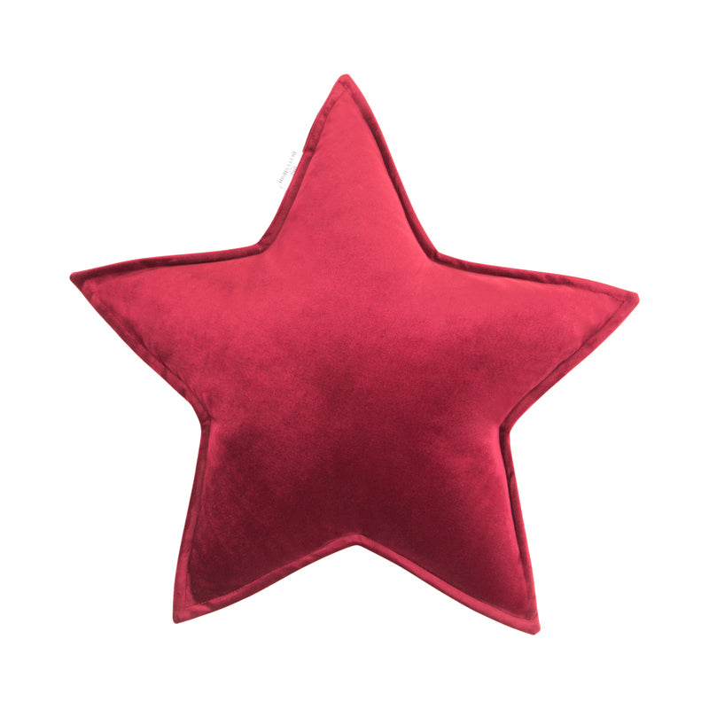 Shooting Star Cushion - Velvet Ruby Red
