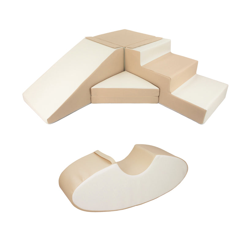 The Slide, Step & Rocker Soft Play BUNDLE - Beige & White – The Cosy ...