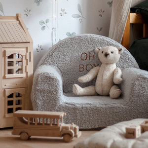 Bouclé Toddler Armchair, Grey - Personalise