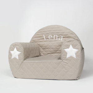 Quilted Toddler Armchair, Beige Star - Personalise