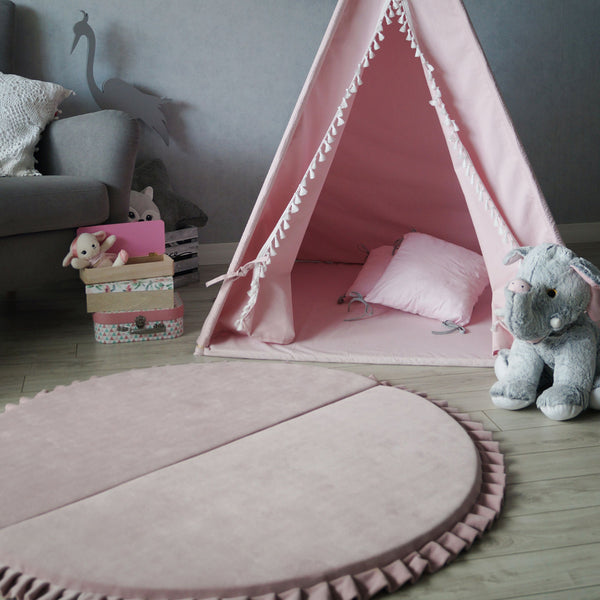 Velvet Foldable Playmat Pink